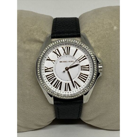 Michael Kors Kacie MK3567 Women's Black Leather Analog Dial Quartz Watch EY424 - Picture 3 of 12